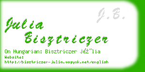 julia bisztriczer business card